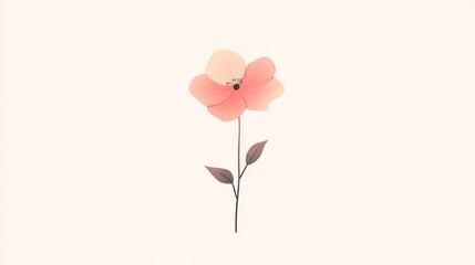 Delicate Pink Flower Isolated on White