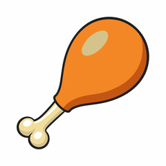 Simple Drumstick Chicken Leg Icon Vector design.