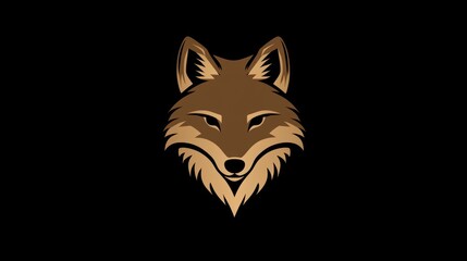 Obraz premium Fox head logo on black background