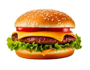 Cheeseburger on transparent background
