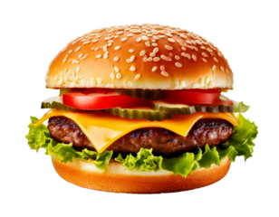 Cheeseburger on transparent background

