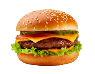 Cheeseburger on transparent background
