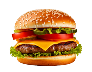 Cheeseburger on transparent background
