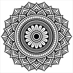 Beautiful mandala design for coloring book. Art on the wall. Decorative pattern in oriental style. 