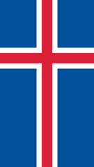 Obraz premium Vertical flag of Iceland with bright colors representing national identity and heritage