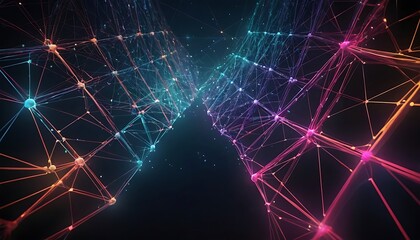 Abstract digital background Big data visualization Network connection structure Science background 3D rendering,abstract backgrounds, geometric shape, blue background, digital, wireless technology,56