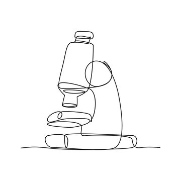 Continuous Line Drawing of a Microscope