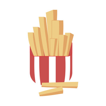 Golden French Fries in a Red Container