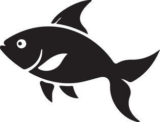 vector illustration of fish Set of Cute Fishes  silhouette