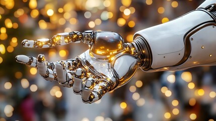 AI Robot Hand Showcasing Efficiency and Technology in Business