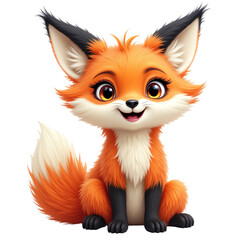 Obraz premium Cute orange fox with expressive features.