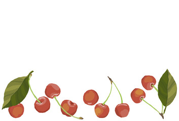 さくらんぼのイラストフレーム(下)