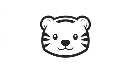 Cute tiger head graphic design, use in children's product, possible background