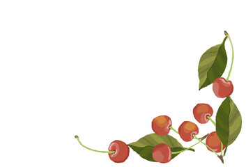 さくらんぼのイラストフレーム(コーナー)