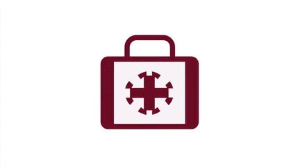 Obraz premium Medical First Aid Kit Icon, Graphic, Flat Design, White Background, for Website