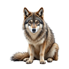 Fototapeta premium Realistic illustration of a sitting wolf.