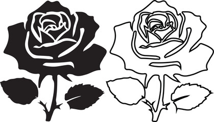 silhouette rose flower