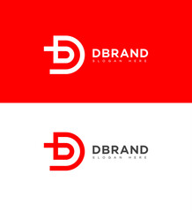 D Brand Logo Design Red White Minimalist Modern Branding