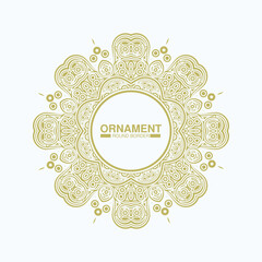 Luxury dark Gold round floral frame design