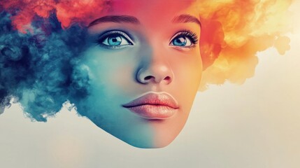 Fototapeta premium Vibrant Abstract Portrait with Rich Details and Sepiatone Aesthetic