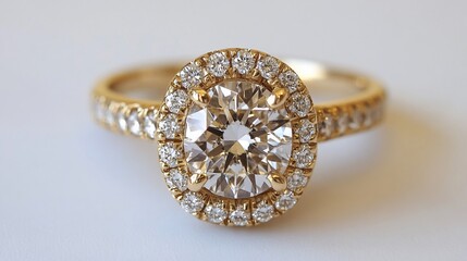 Elegant diamond halo ring