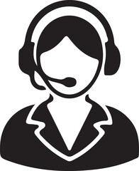silhouette call center operator vector 
