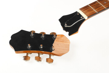 Guitar repair and service - Broken Headstock guitar top view