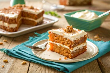 A delicious slice of chocolate cake with nuts on a plate