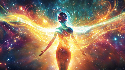 Cosmic and energy Aura abstract background 