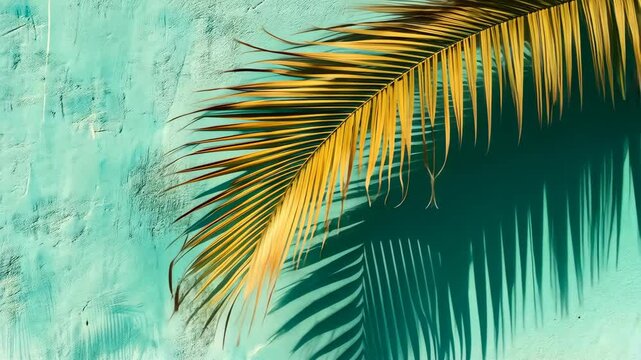 Palm Frond Shadow: A Tropical Touch on Textured Turquoise