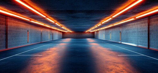 Underground Parking Garage Neon Lighting