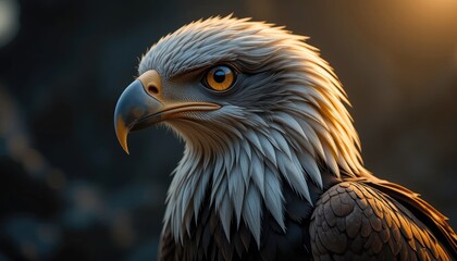 Fototapeta premium Majestic Eagle Portrait a Detailed Look at Nature's Powerful Bird