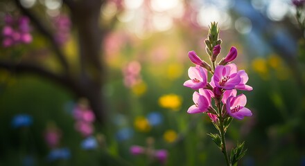 Obraz premium Golden Hour Bloom AI Generated