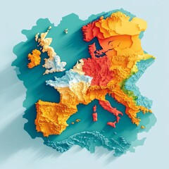 Map of Portugal and Spain. World map concept. Colored flat vector illustration isolated.