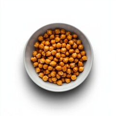 A bowl of roasted chickpeas with paprika and olive oil. Featuring a crunchy, healthy snack