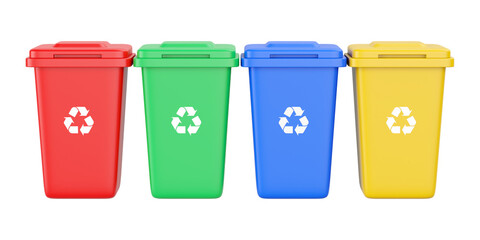 Recycle bins 3d icon illustration