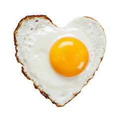 Heart Shape fried Egg isolated on white background