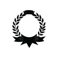 Classic Laurel Wreath Vector with Ribbon Banner: Symbol of Victory and Achievement.
