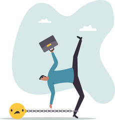 Stressed burden, anxiety or negative thinking, anger or emotional causing problem, mental health or depression,character for design.