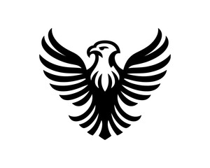 Eagle Logo Design Icon. Silhouette Eagle Bird Vector Illustration.