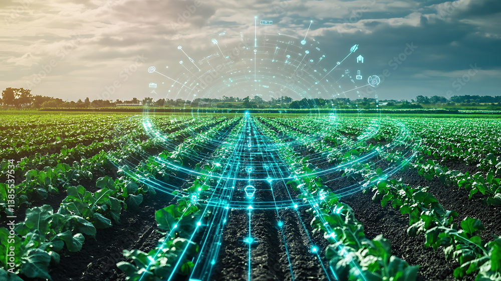 Poster an ai powered system enhancing agricultural efficiency by analyzing real time weather conditions, cr