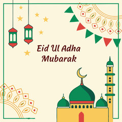 Elegant Eid ul-Adha Mubarak Greeting Card Design"