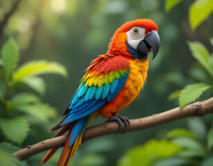 a colourful Macaw Bird 
