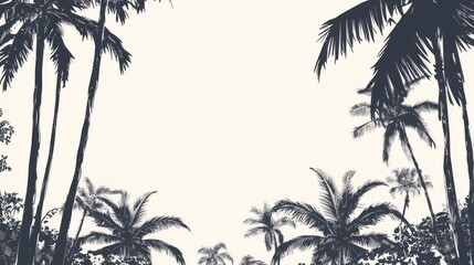 The holiday of Summer with colorful theme as palm trees background as texture frame background  