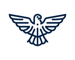 Eagle Logo Design Icon. Silhouette Eagle Bird Vector Illustration.