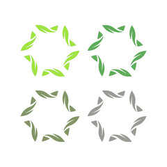 NATURAL LEAVES SIGN SYMBOL LOGO VECTOR ISOLATED ON WHITE