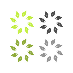 NATURAL LEAVES SIGN SYMBOL LOGO VECTOR ISOLATED ON WHITE