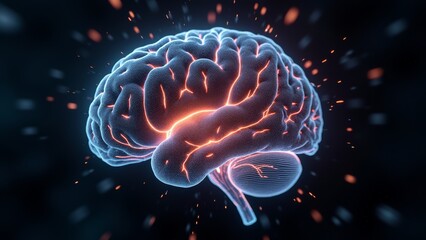 Fototapeta premium Visualization of neural connections in the brain