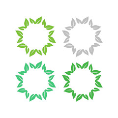 NATURAL LEAVES SIGN SYMBOL LOGO VECTOR ISOLATED ON WHITE