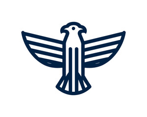 Eagle Logo Design Icon. Silhouette Eagle Bird Vector Illustration.